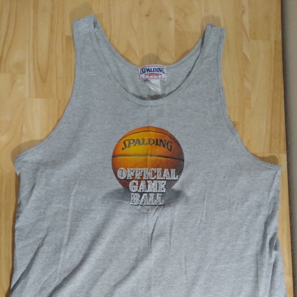 Vintage Spalding Game Ball Basketball Tank Top